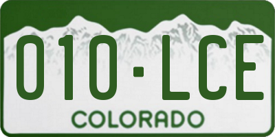 CO license plate 010LCE