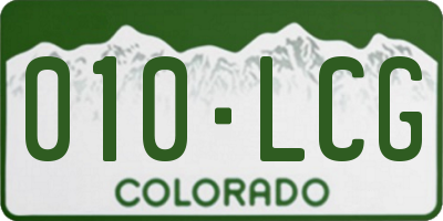 CO license plate 010LCG