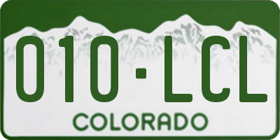 CO license plate 010LCL