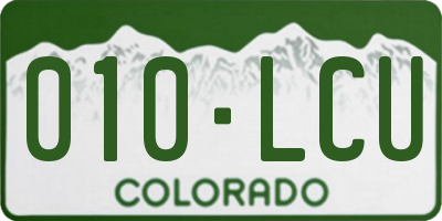 CO license plate 010LCU