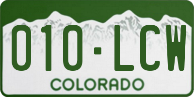 CO license plate 010LCW