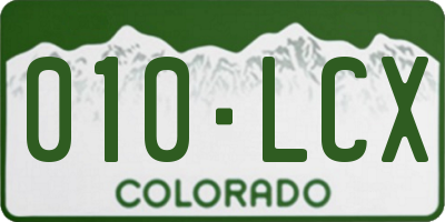 CO license plate 010LCX
