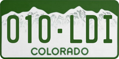 CO license plate 010LDI