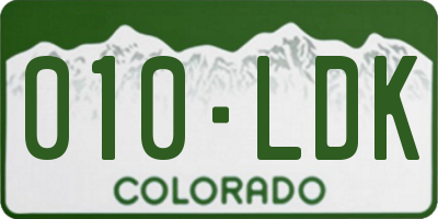 CO license plate 010LDK