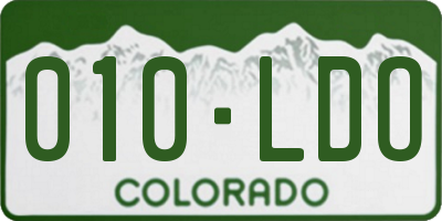 CO license plate 010LDO