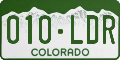 CO license plate 010LDR