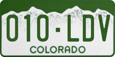 CO license plate 010LDV