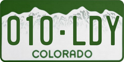 CO license plate 010LDY