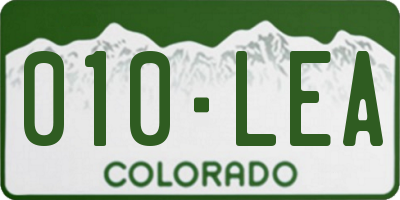 CO license plate 010LEA