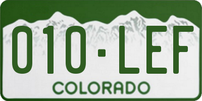 CO license plate 010LEF
