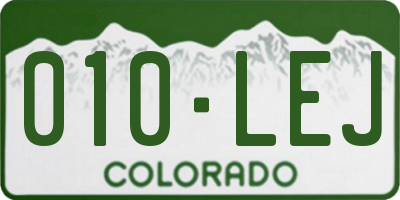 CO license plate 010LEJ
