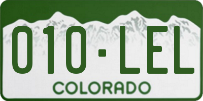 CO license plate 010LEL