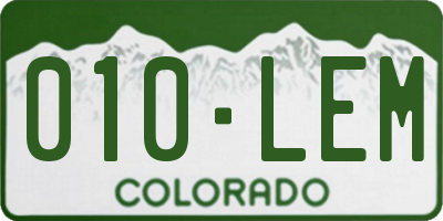 CO license plate 010LEM
