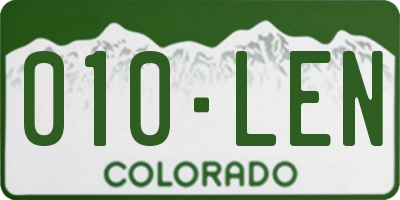 CO license plate 010LEN
