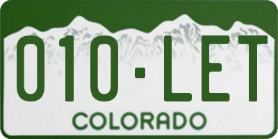 CO license plate 010LET