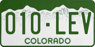 CO license plate 010LEV