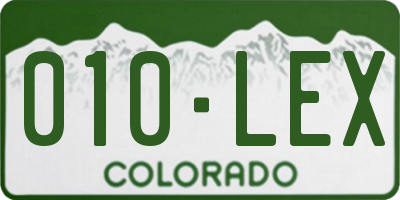 CO license plate 010LEX