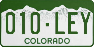 CO license plate 010LEY