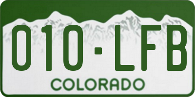 CO license plate 010LFB