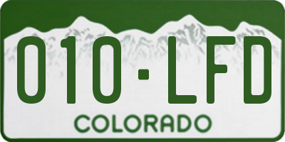 CO license plate 010LFD
