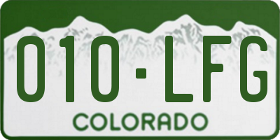 CO license plate 010LFG