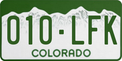 CO license plate 010LFK