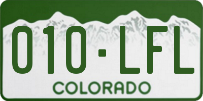 CO license plate 010LFL