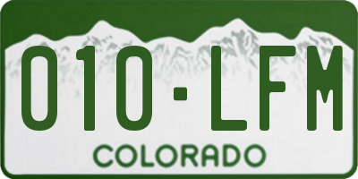 CO license plate 010LFM