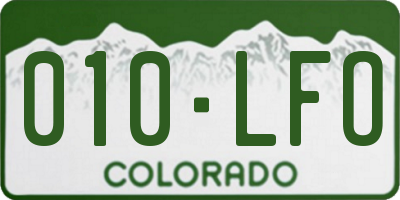 CO license plate 010LFO