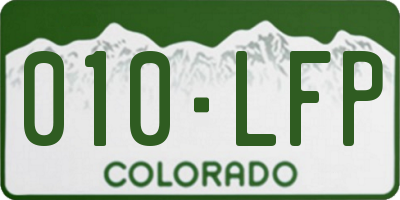 CO license plate 010LFP