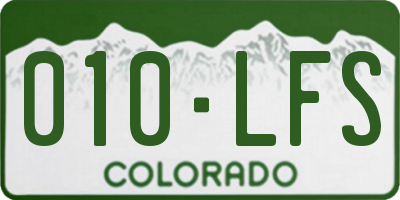 CO license plate 010LFS