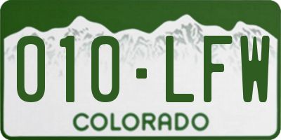 CO license plate 010LFW