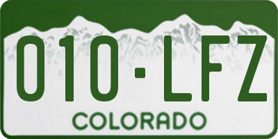 CO license plate 010LFZ