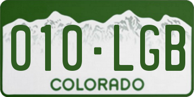 CO license plate 010LGB