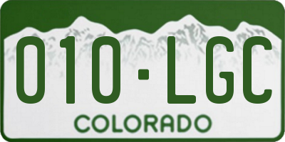 CO license plate 010LGC