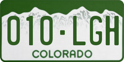CO license plate 010LGH