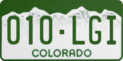 CO license plate 010LGI