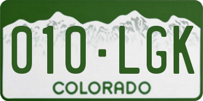 CO license plate 010LGK