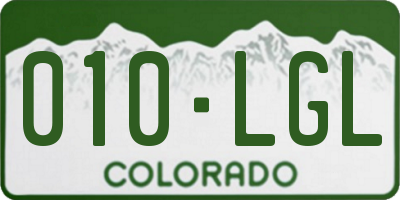 CO license plate 010LGL