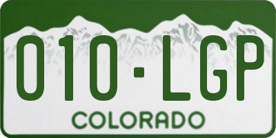 CO license plate 010LGP