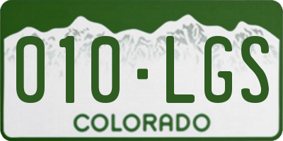 CO license plate 010LGS