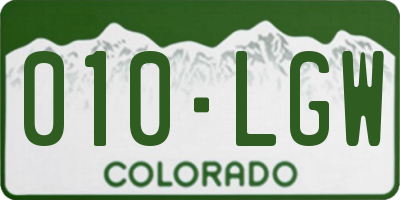 CO license plate 010LGW