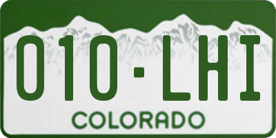 CO license plate 010LHI