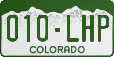 CO license plate 010LHP