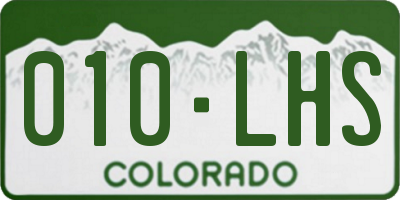 CO license plate 010LHS