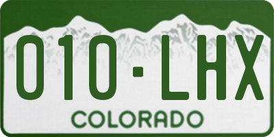 CO license plate 010LHX