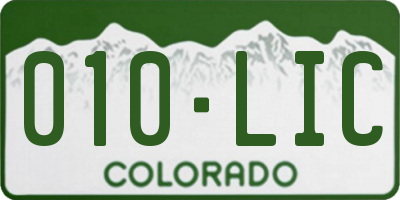 CO license plate 010LIC