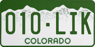 CO license plate 010LIK