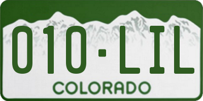 CO license plate 010LIL