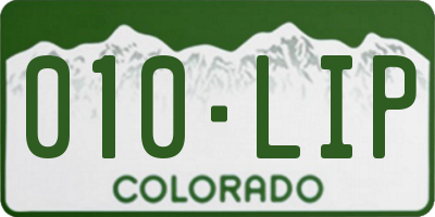 CO license plate 010LIP